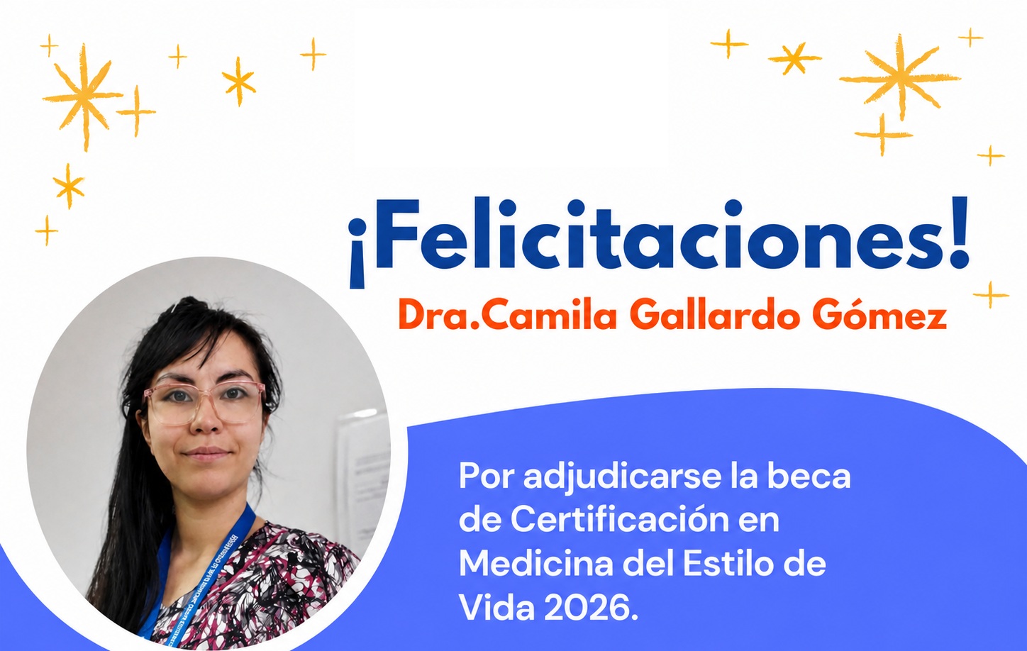 Dra. Camila Gallardo Gómez se adjudica beca SOCHIMEV para Certificación en Medicina del Estilo de Vida 2026